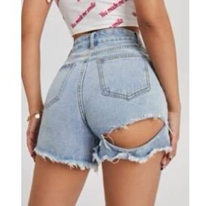 Shorts with booty cut out , super flattering -size L